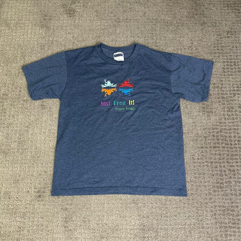 Vintage Fruit Of The Loom T-shirt Peace Frogs Size M